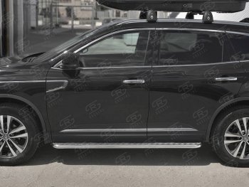 24 649 р. Пороги SLITKOFF d42 с листом  Renault Koleos  2 (2016-2025) (лист алюминий, труба нержавейка)  с доставкой в г. Керчь. Увеличить фотографию 2