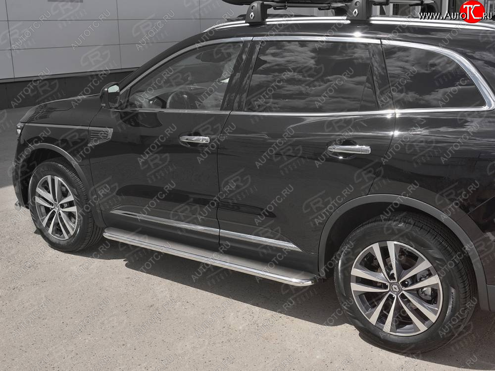35 549 р. Пороги SLITKOFF d42 с листом  Renault Koleos  2 (2016-2025) (Лист нержавейка, труба нержавейка)  с доставкой в г. Керчь