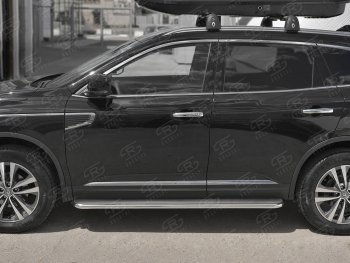 35 549 р. Пороги SLITKOFF d42 с листом  Renault Koleos  2 (2016-2025) (Лист нержавейка, труба нержавейка)  с доставкой в г. Керчь. Увеличить фотографию 2