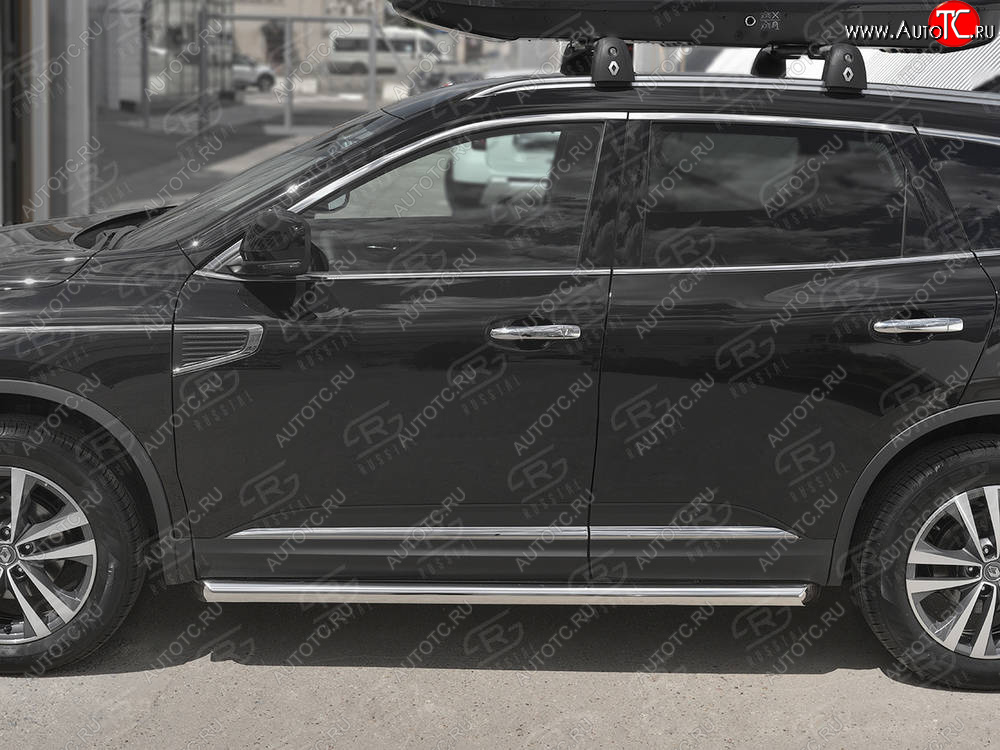 19 999 р. Защита порогов на SLITKOFF труба d63  Renault Koleos  2 (2016-2025) (защита порогов со скосами на торцах)  с доставкой в г. Керчь