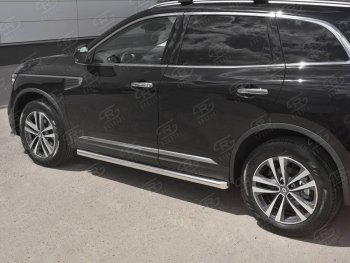 19 999 р. Защита порогов на SLITKOFF труба d63  Renault Koleos  2 (2016-2025) (защита порогов со скосами на торцах)  с доставкой в г. Керчь. Увеличить фотографию 2