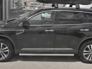 18 799 р. Защита порогов на SLITKOFF труба d63  Renault Koleos  2 (2016-2025) (защита порогов с заглушками на торцах)  с доставкой в г. Керчь. Увеличить фотографию 2