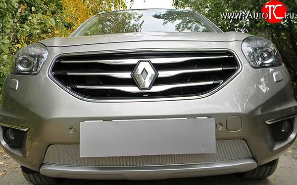 2 079 р. Сетка в бампер Autofamily (15 мм.) Renault Koleos 1 Phase 2 (2011-2013) (Хром)  с доставкой в г. Керчь