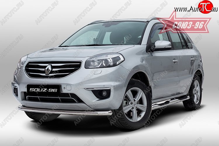 15 389 р. Защита переднего бампера одинарная Souz-96 Premium (d60) Renault Koleos 1 Phase 2 (2011-2013)  с доставкой в г. Керчь