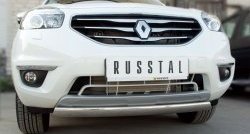 12 999 р. Защита переднего бампера (Ø75х42 мм, нержавейка) Russtal Renault Koleos 1 Phase 2 (2011-2013)  с доставкой в г. Керчь. Увеличить фотографию 3