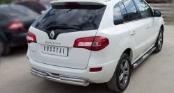Защита заднего бампера (Ø76 и 42 мм, нержавейка) SLITKOFF Renault Koleos ( 1) (2007-2016) Phase 1, Phase 2, Phase 3