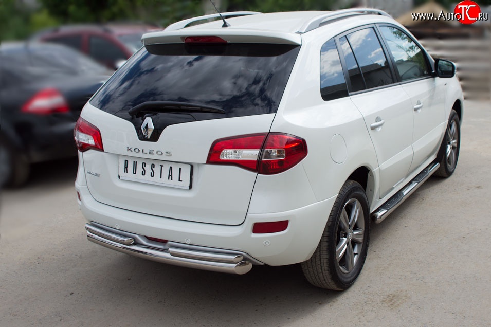18 699 р. Защита заднего бампера (Ø76 и 42 мм, нержавейка) SLITKOFF  Renault Koleos ( 1) (2007-2016) Phase 1, Phase 2, Phase 3  с доставкой в г. Керчь