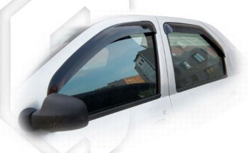 2 099 р. Дефлектора окон CA-Plastiс Renault Logan 1 дорестайлинг (2004-2010) (серия Classic полупрозрачный, Без хром.молдинга)  с доставкой в г. Керчь. Увеличить фотографию 2