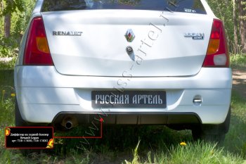 2 379 р. Диффузор на задний бампер RA  Renault Logan 1 дорестайлинг (2004-2010) (глянец) (Неокрашенный)  с доставкой в г. Керчь. Увеличить фотографию 3