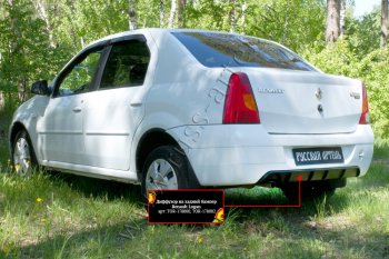Диффузор на задний бампер RA  Renault Logan  1 (2004-2010) дорестайлинг (глянец)