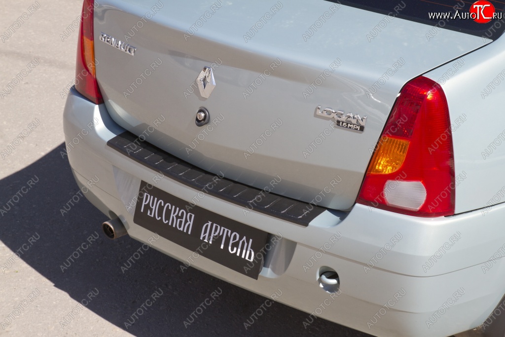 1 129 р. Защитная накладка на задний бампер RA  Renault Logan  1 (2004-2010) дорестайлинг  с доставкой в г. Керчь