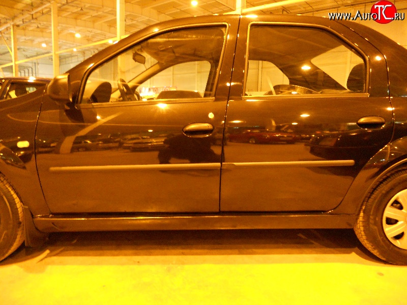 3 499 р. Пороги накладки Classic-Sport Renault Logan 1 дорестайлинг (2004-2010) (Неокрашенные)  с доставкой в г. Керчь