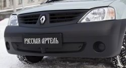 Зимняя заглушка решетки переднего бампера РА Renault Logan  1 (2004-2010) дорестайлинг