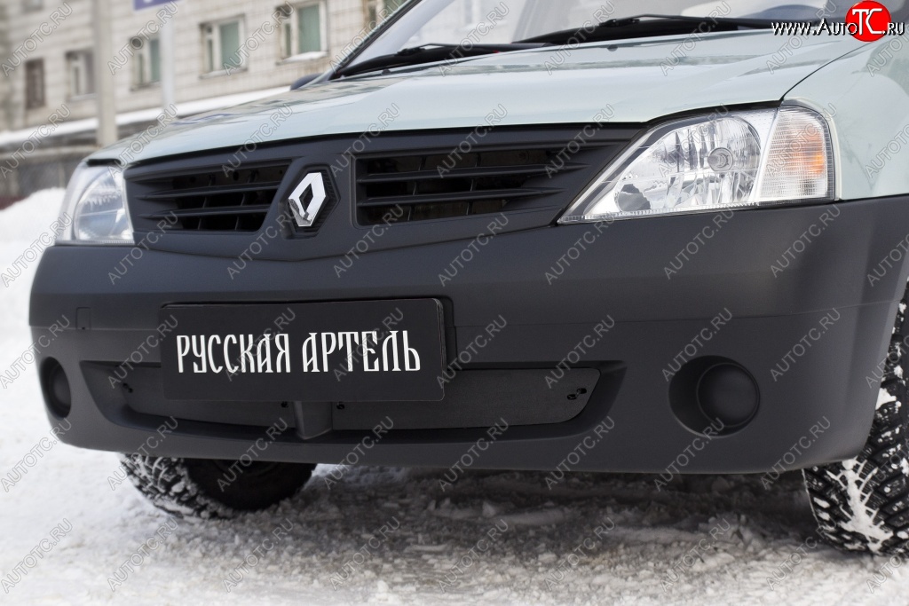 819 р. Зимняя заглушка решетки переднего бампера РА  Renault Logan  1 (2004-2010) дорестайлинг  с доставкой в г. Керчь