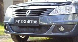 Защитная сетка решетки переднего бампера РА Renault Logan  1 (2010-2016) рестайлинг