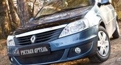 Защитная сетка решетки переднего бампера РА Renault Logan  1 (2010-2016) рестайлинг