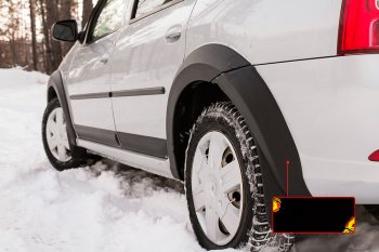 2 749 р. Расширитель арки RA (вылет 10 мм, задний левый) Renault Logan 1 рестайлинг (2010-2016) (Поверхность шагрень)  с доставкой в г. Керчь. Увеличить фотографию 2