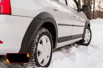 2 749 р. Расширитель арки RA (вылет 10 мм, задний правый)  Renault Logan  1 (2010-2016) рестайлинг (Поверхность глянец (под покраску), Неокрашенный)  с доставкой в г. Керчь. Увеличить фотографию 2