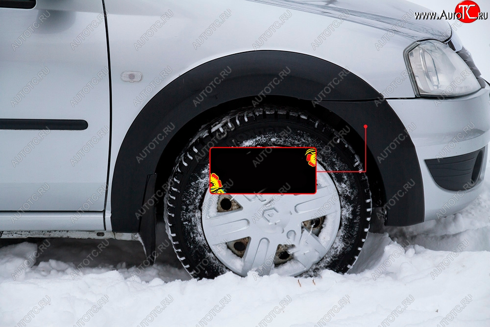 3 099 р. Расширитель арки RA (вылет 10 мм, передний правый)  Renault Logan  1 (2010-2016) рестайлинг (Поверхность шагрень)  с доставкой в г. Керчь