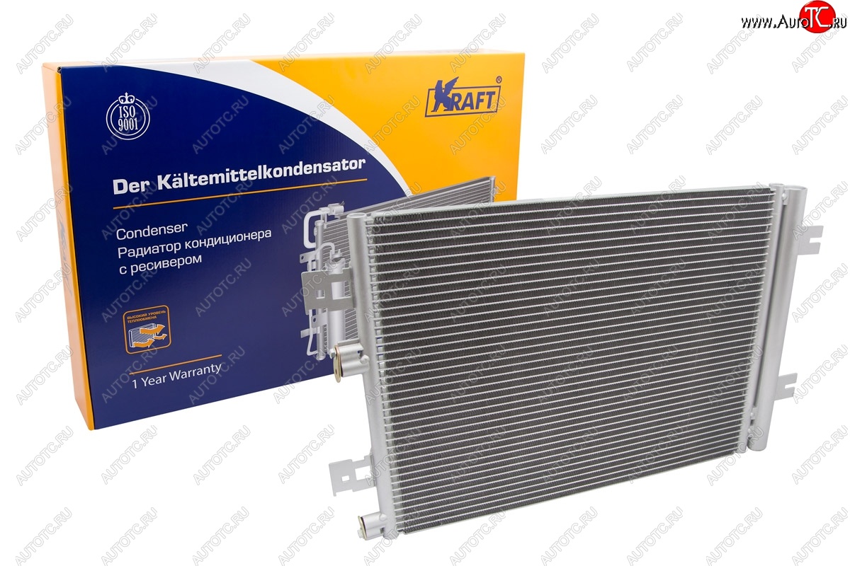 7 249 р. Радиатор кондиционера KRAFT Renault Logan 1 рестайлинг (2010-2016)  с доставкой в г. Керчь