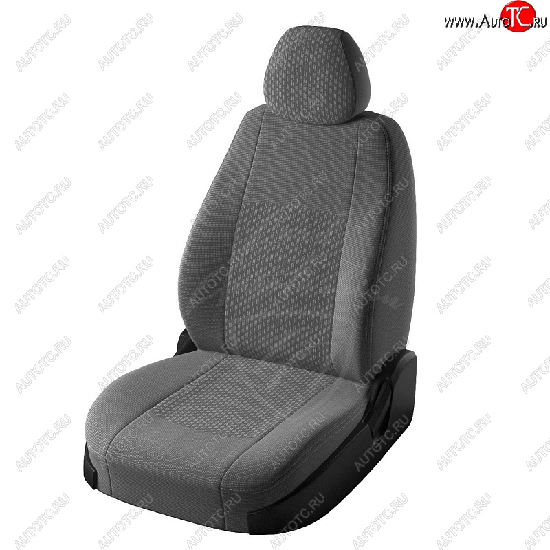 4 799 р. Чехлы для сидений (3 Г-образных подголовника) Lord Autofashion Турин (жаккард)  Renault Logan  2 - Sandero  (B8) (Серый Норд, вставка Люкс-94)  с доставкой в г. Керчь