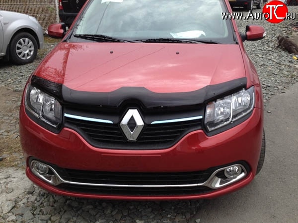 3 299 р. Дефлектор капота NovLine Renault Logan 2 дорестайлинг (2014-2018)  с доставкой в г. Керчь
