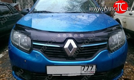 999 р. Дефлектор капота Russtal Renault Logan 2 дорестайлинг (2014-2018)  с доставкой в г. Керчь