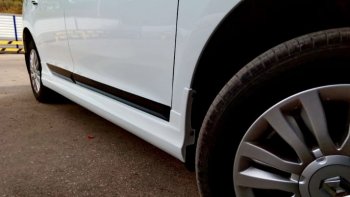 5 349 р. Пороги накладки пластиковые CT (с внутренним усилителем) Renault Logan 2 дорестайлинг (2014-2018) (Неокрашенные)  с доставкой в г. Керчь. Увеличить фотографию 2