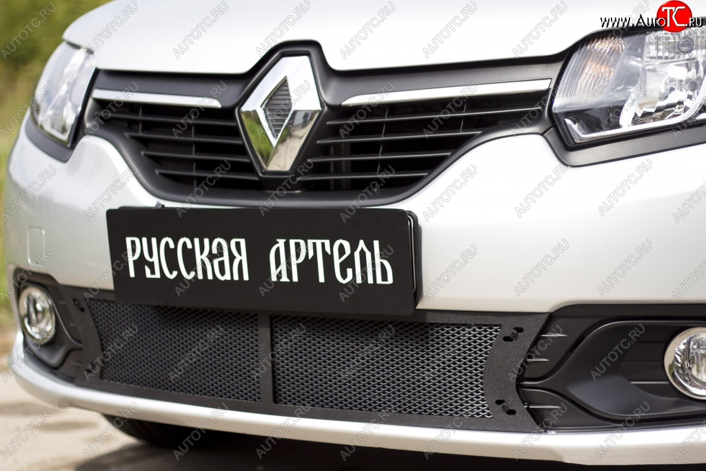 2 169 р. Защитная сетка в нижнюю часть бампера RA  Renault Logan  2 (2014-2018) дорестайлинг  с доставкой в г. Керчь