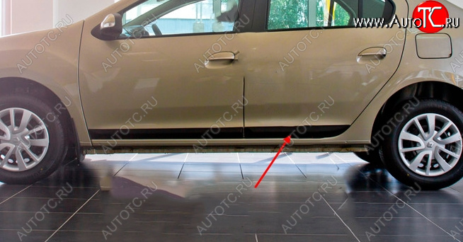 699 р. Молдинг двери RA (задний левый) Renault Logan 2 рестайлинг (2018-2025) (Поверхность глянец под окраску)  с доставкой в г. Керчь