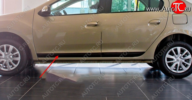 1 059 р. Молдинг двери RA (передний левый) Renault Logan Stepway (2018-2025) (Поверхность шагрень)  с доставкой в г. Керчь