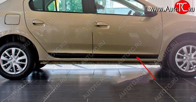 1 059 р. Молдинг двери RA (передний правый) Renault Logan 2 рестайлинг (2018-2025) (Поверхность шагрень)  с доставкой в г. Керчь