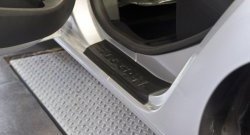 1 529 р. Накладки на порожки автомобиля RA  Renault Logan  2 (2014-2025) дорестайлинг, рестайлинг (Комплект (4 шт.))  с доставкой в г. Керчь. Увеличить фотографию 2