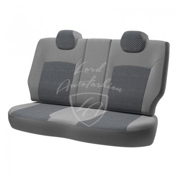 6 499 р. Чехлы для сидений Lord Autofashion Дублин (жаккард, раздельная спинка) Renault Logan 2 дорестайлинг (2014-2018) (Серый, вставка Стежок Серый)  с доставкой в г. Керчь. Увеличить фотографию 2