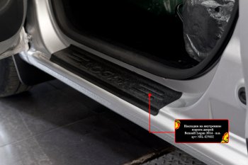 Накладки порожков салона RA Renault Logan 2 дорестайлинг (2014-2018) (Передние)