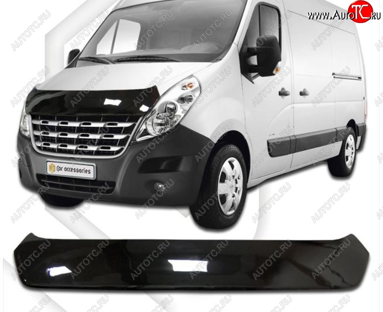 3 199 р. Дефлектор капота CA-Plastic Renault Master FV,JV фургон дорестайлинг (2010-2015) (Classic черный, Без надписи)  с доставкой в г. Керчь