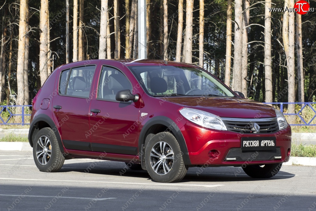 2 249 р. Накладки на колёсную арку RA (Передняя правая)  Renault Sandero Stepway  (BS) (2010-2014) (Поверхность шагрень)  с доставкой в г. Керчь