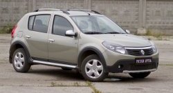 2 879 р. Молдинги дверей RA (узкие, комплект) Renault Sandero (BS) (2009-2014) (Поверхность шагрень)  с доставкой в г. Керчь. Увеличить фотографию 2