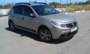 2 099 р. Накладка на передний бампер KART губа Renault Sandero (BS) (2009-2014) (Неокрашенная)  с доставкой в г. Керчь. Увеличить фотографию 5