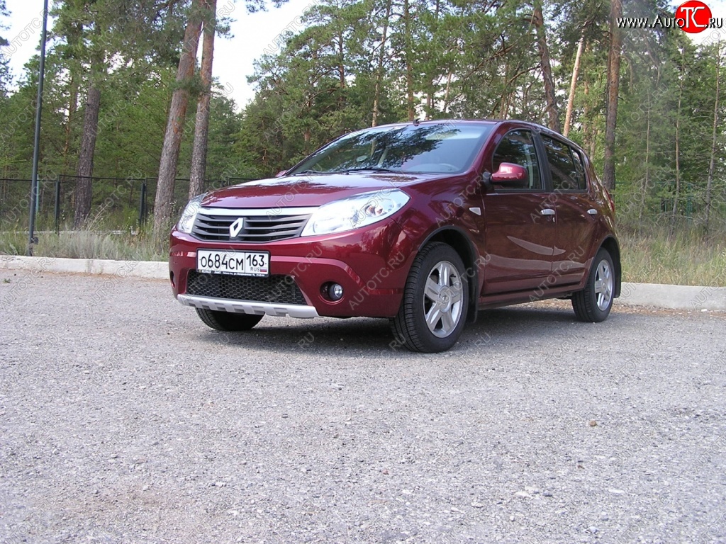 2 099 р. Накладка на передний бампер KART губа Renault Sandero (BS) (2009-2014) (Неокрашенная)  с доставкой в г. Керчь