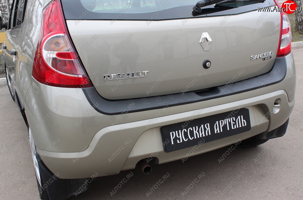 1 199 р. Защитная накладка на задний бампер RA  Renault Sandero  (BS) (2009-2014)  с доставкой в г. Керчь