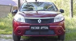 2 149 р. Защитная сетка решетки переднего бампера РА  Renault Sandero  (BS) (2009-2014)  с доставкой в г. Керчь. Увеличить фотографию 2