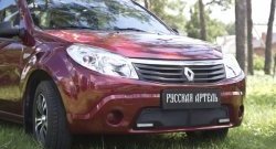 2 099 р. Защитная сетка решетки переднего бампера (с ДХО) РА  Renault Sandero  (BS) (2009-2014)  с доставкой в г. Керчь. Увеличить фотографию 2