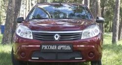 Защитная сетка решетки переднего бампера (с ДХО) РА Renault Sandero  (BS) (2009-2014)
