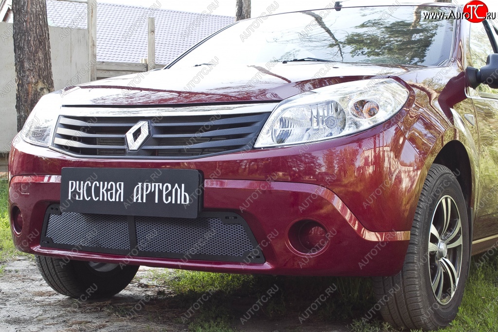 2 149 р. Защитная сетка решетки переднего бампера РА  Renault Sandero  (BS) (2009-2014)  с доставкой в г. Керчь