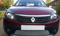 1 539 р. Сетка на бампер Russtal (хром) Renault Sandero Stepway (BS) (2010-2014)  с доставкой в г. Керчь. Увеличить фотографию 2