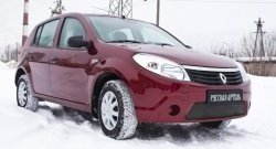 1 149 р. Зимняя заглушка решетки переднего бампера РА  Renault Sandero  (BS) (2009-2014)  с доставкой в г. Керчь. Увеличить фотографию 2