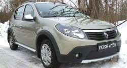 1 099 р. Зимняя заглушка решетки переднего бампера РА  Renault Sandero Stepway  (BS) (2010-2014)  с доставкой в г. Керчь. Увеличить фотографию 3