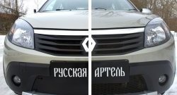 1 099 р. Зимняя заглушка решетки переднего бампера РА  Renault Sandero Stepway  (BS) (2010-2014)  с доставкой в г. Керчь. Увеличить фотографию 7
