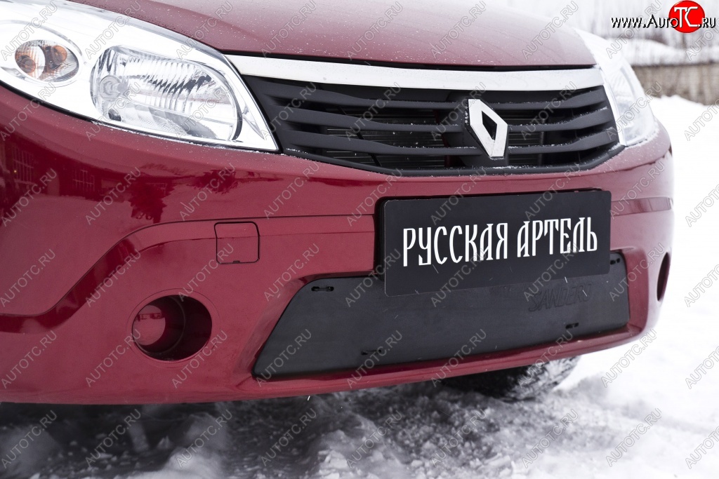 1 149 р. Зимняя заглушка решетки переднего бампера РА  Renault Sandero  (BS) (2009-2014)  с доставкой в г. Керчь